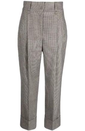 Brunello Cucinelli Bruenllo Cucinelli Brown Check High Waisted Trousers Size XS