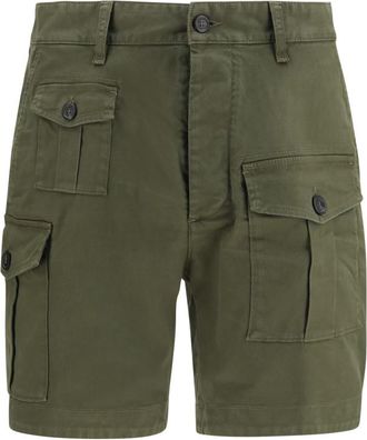 Dsquared2 Green Solid Cargo Shorts