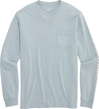 Vineyard Vines Drift Dye Whale Long Sleeve Cotton Graphic T-Shirt in Del Mar Blue at Nordstrom, Size Xx-Large