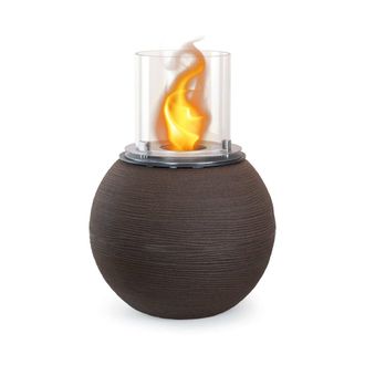 Dmora Chimenea De Bioetanol Dserturin, Chimenea Ecol&oacute;gica, Hogar Sin Humo, Calefactor De Etanol, Made In Italy, 40x40 H54 Cm, Marr&oacute;n - Dmora