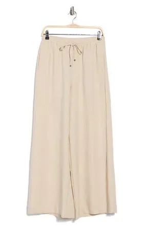 Max Studio Woven Drawstring Pants in Heather Oatmeal at Nordstrom Rack, Size X-Large