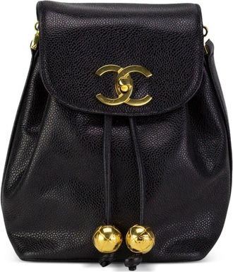 Chanel 1993 Mini CC turn-lock backpack - women - Lambskin - One Size - Black