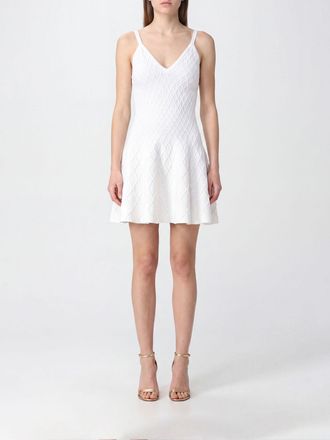 Balmain A-Line Viscose Knit Mini Dress with V-Neck