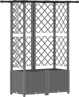 vidaXL Cama Elevada Con Trellis Y Techo Gris Claro 124 X 40 X 136 Cm Vidaxl