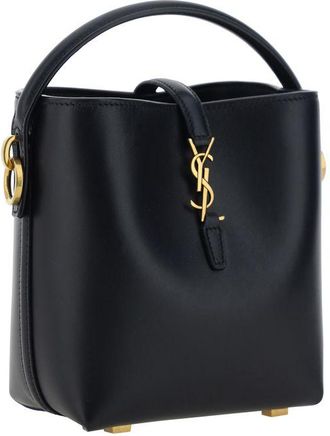 Saint Laurent Womens Black Calf Leather Bos Taurus Shoulder Bag