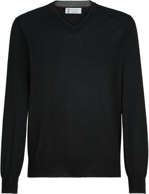 Brunello Cucinelli Cashmere and silk lightweight sweater in Black at Nordstrom, Size 48 It