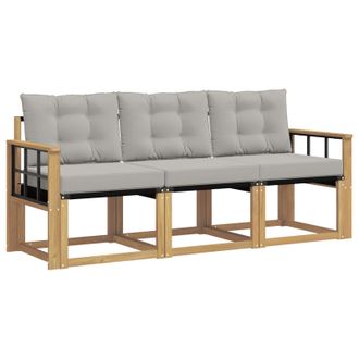 vidaXL Conjunto De Sof&aacute;s De Exterior 3 Pcs Blanco Y Gris Claro Vidaxl