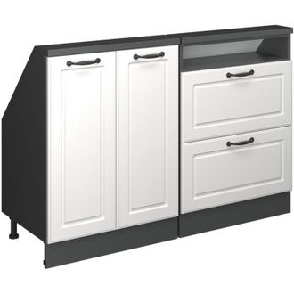 Vicco Armadio mansarda Rion, Casa di campagna bianca e antracite, Set di 2, Vicco