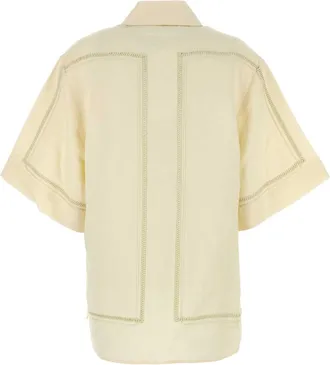 C & M Camilla and Marc Womens Fortuna Shirt White Linen Viscose