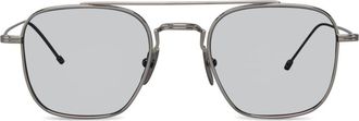Thom Browne pilot-frame tinted sunglasses - unisex - Titanium - 50 - Grey