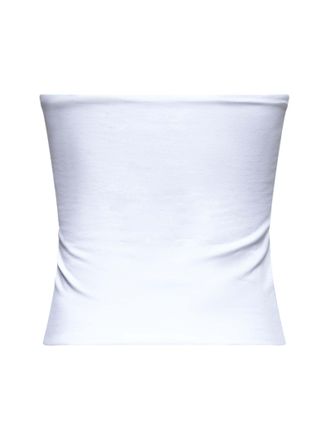Brunello Cucinelli Womens Bandeau Jersey Top White Cotton Tops