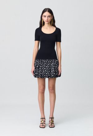 Claudie Pierlot Robe courte boule &agrave; fleurs