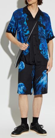 Versace Jeans Couture Printed Shorts, Mens, Black