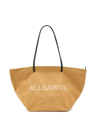 AllSaints logo-plaque tote bag - Yellow