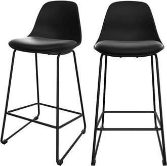 Rendez-Vous Déco Silla de bar Leni negro 65 cm (juego de 2)