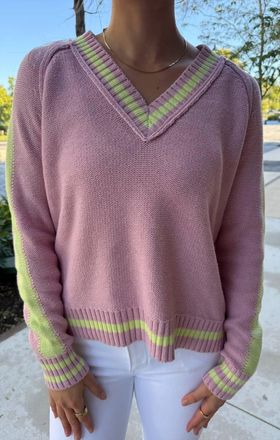 Lisa Todd Two-Timer Sweater In Pink Dawn