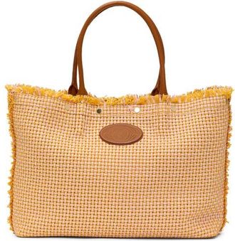 Hammitt Olympia Woven Totel in Pink Lemonade/Gold at Nordstrom