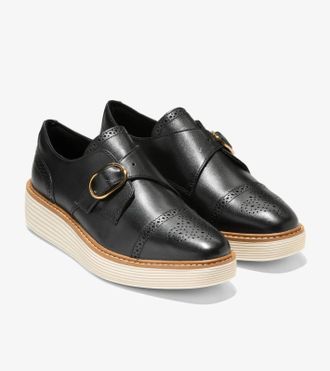 Cole Haan Originalgrand W3269 Oxfords Womens Black Monk Strap Shoes ZOGG2762