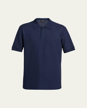 Giorgio Armani Mens Cotton Pique Classic-Fit Polo Shirt