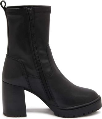 Emanuelle Vee Zwarte Stretch Enkellaarzen 8cm Hak - Dames - Laarzen met Hak - Zwart - 36 EU - Schoenen