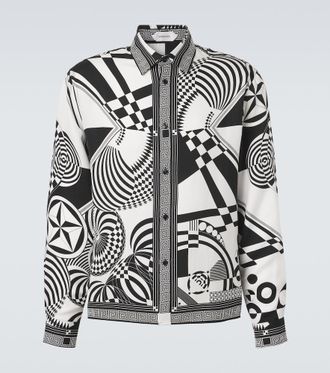 Versace Camisa de sarga de seda estampada