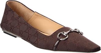 Gucci Gg Canvas Slingback Flat