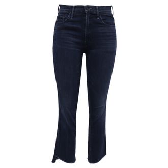 Mother Frayed Cropped Jeans in Blue Cotton