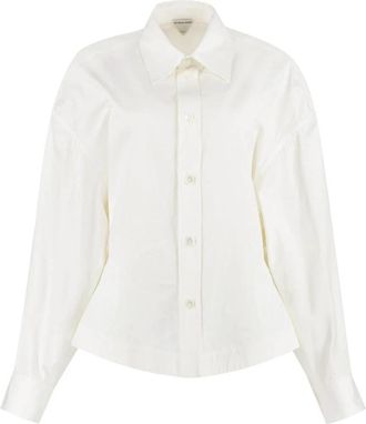 Bottega Veneta Poplin Shirt - Dames - Overhemden - Beige - S - Katoen - Overhemden