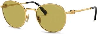 Miu Miu Olive Green Round Ladies Sunglasses MU 55ZS 5AK07O 50