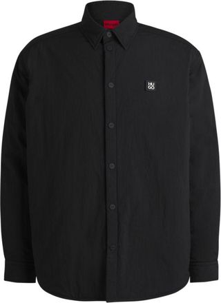 HUGO BOSS Oversize-fit padded overshirt with stacked-logo badge