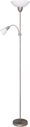 Rabalux Piantana Diana Metallo Plastica / Vetro Satinato Colori Cromo / Bianco &Oslash;28,5cm H: 177,5cm Con Interruttore Incorporato