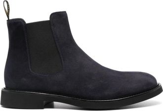Doucal's Blauwe Su&egrave;de Amandel Teen Laarzen - Heren - Chelseaboots - Blauw - 40 EU - Su&egrave;de - Schoenen