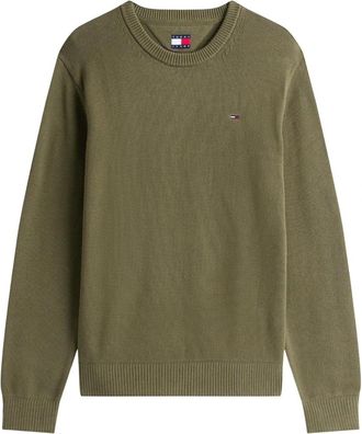 Tommy Jeans TJM Slim Ess Sweater - Heren - Ronde hals truien - Groen - M - Katoen - Truien & Vesten
