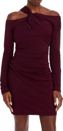 Nicholas Twist Long Sleeve Dress In Prune
