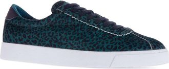 Superga Unisex 2843 Club S Luipaardprint rundsleder Trainers voor volwassenen (Wintergroen)