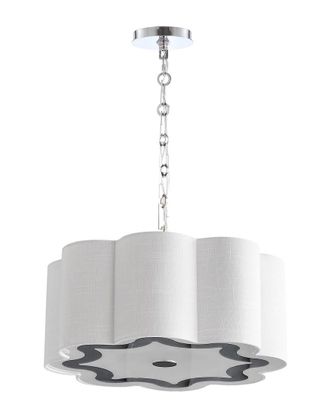 Jonathan Y Designs Jonathan Y Coquille 4-Light 20In Adjustable Scalloped Shade Led Pendant