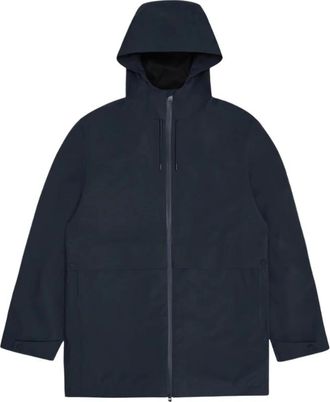 Rains Suva Hardshell Lange Jas - Heren - Regenjassen - Blauw - S - Jassen