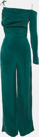 A Bathing Ape Mat&eacute;riel Green Satin One Shoulder Jumpsuit