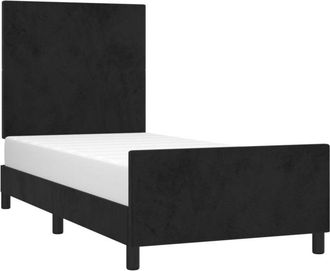 vidaXL Estructura de cama sin colchón terciopelo negro 90x200 cm Vidaxl