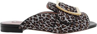Bally Janaya Calf-Hair Leopard Slide Sandals, Brand Size 36.5 ( US Size 6 )