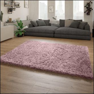 Paco Home Paco Home Alfombra Sal&oacute;n Pelo Largo Shaggy Pelo Largo Moderna Monocolor 200x290 Cm, P&uacute;rpura