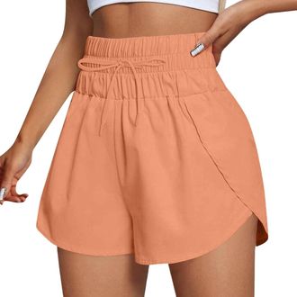 Generic Running Shorts Womens High Waisted, Womens Athletic Gym Workout Pants Breathable Quick Dry Sports Cycling Workout Activewear Stretchy Yoga Sports Soli