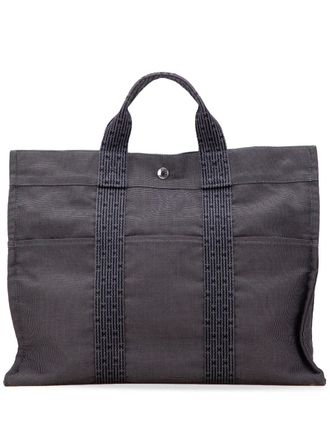 Herm&egrave;s 1990-2010 Canvas Herline MM tote bag - unisex - Canvas - One Size - Grey