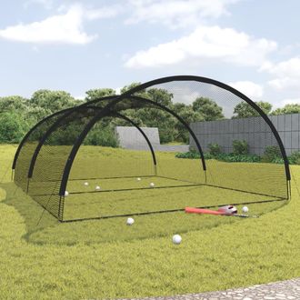 vidaXL Red De Bateo Para B&eacute;isbol Poli&eacute;ster Negro 600x400x250 Cm Vidaxl