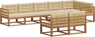 vidaXL Conjunto De Sof&aacute;s De Exterior 8 Uds. Natural Y Beige Vidaxl