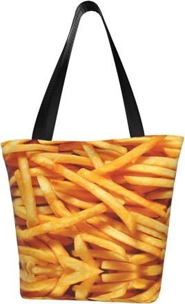 AOOEDM French Fries Tote Bag Women Capacity Shoulder Grocery Shopping Bags