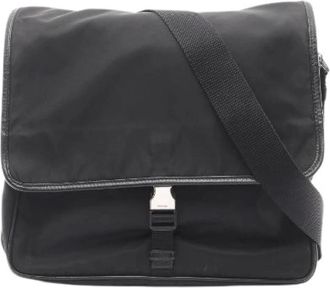 Prada Pre-owned Cross Body Bags, female, Black, Size: ONE SIZE Pre-owned Nylon Shoulder Bag