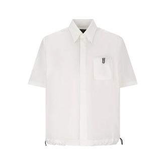 Fendi Short Sleeve Shirts, male, White, Size: L Sh.over CO+ Coulisse FF