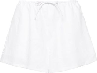 Reformation Zoey drawstring linen shorts - women - Rayon/Linen/Flax - L - White