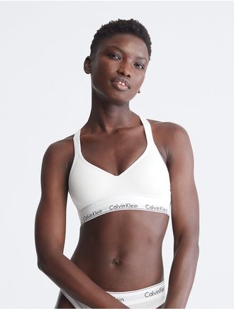Calvin Klein Womens Icon Cotton Modal Padded Bralette - White - XS